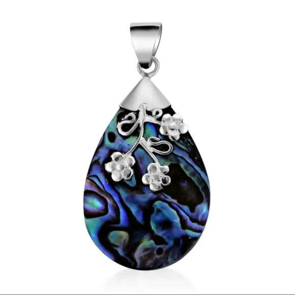 Abalone Pendant & Ring Set In 925 Sterling Silver. - Picture 3 of 9